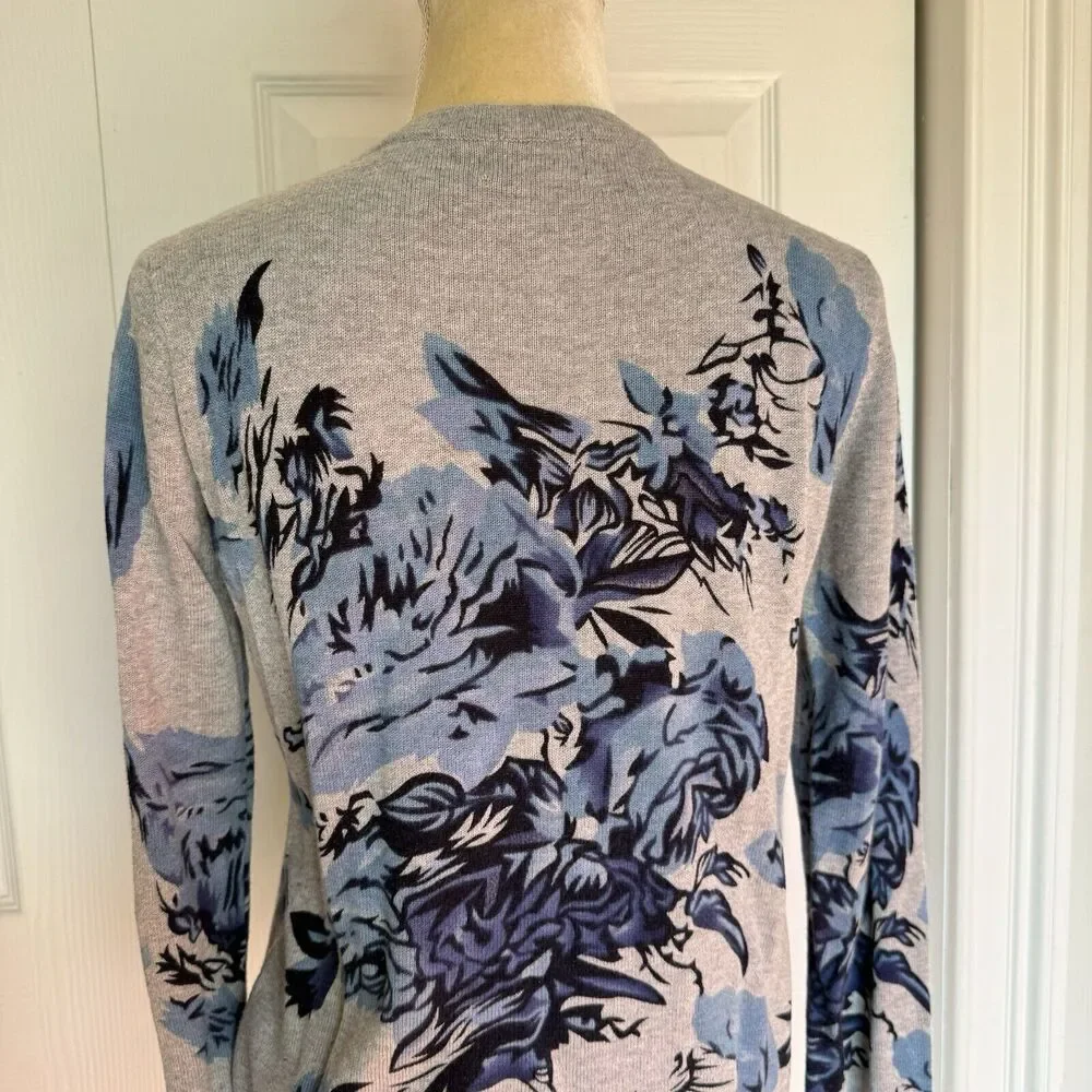Basic Edition Women's Sweater Cardigan Small Floral